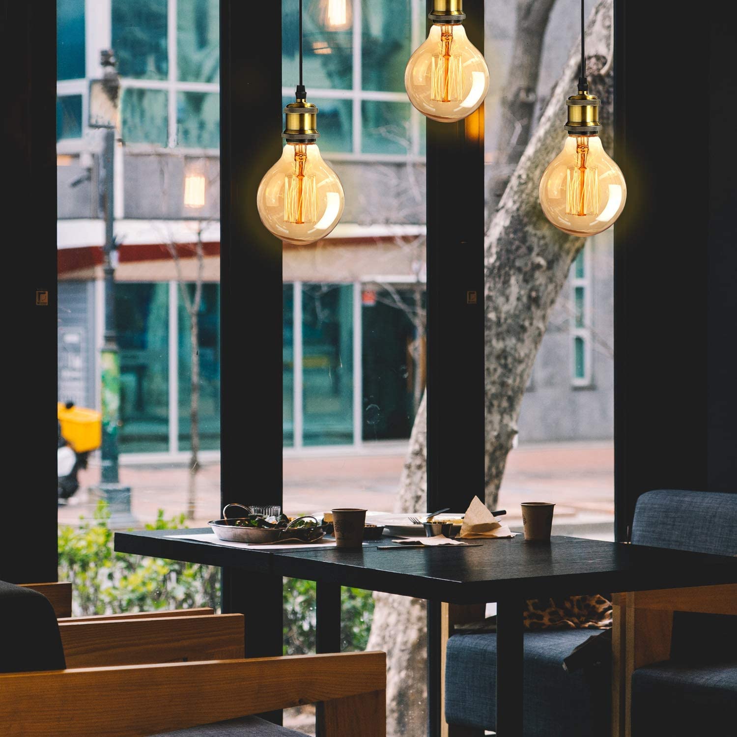 iDEGU DIY Pendelleuchte 3-flammig Hängelampe mit 150cm Kabel Retro Spinne-Stil Kronleuchter E27 Kreativ Vintage Schwarz Deckenleuchte Hängeleuchte Wohnzimmer,Restaurant,Café (3 Köpfe, Messing Fassung)