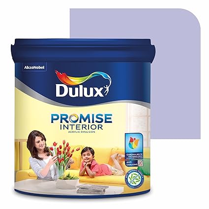 Dulux Promise Interior Emulsion Paint (10L, Lilac Bouquet) | Brighter & Longer-Lasting Colors | Rich Finish | Chroma Brite Technology | Anti-Chalk | Water-Based Acrylic Paint