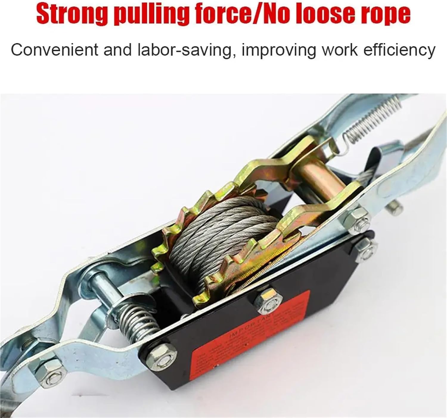 Heavy Duty Ratcheting Rope Tightener with Manual Tensioner Pulley for Wire and Cord(2T)