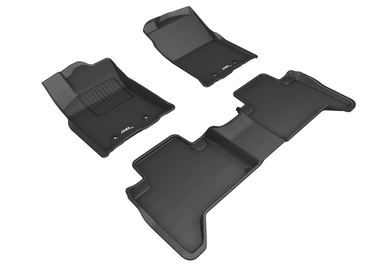 3D MAXpider Custom Fit Kagu Floor Mat (Black) Compatible with Toyota Tacoma Double Cab 2018-2023 - R1 R2