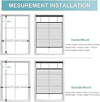 Vista 8 de MYshade Persianas celulares opacas sin cordones de 1.5 pulgadas de alto, plisadas, para ventanas, hogar, dormitorio, oficina, control de luz