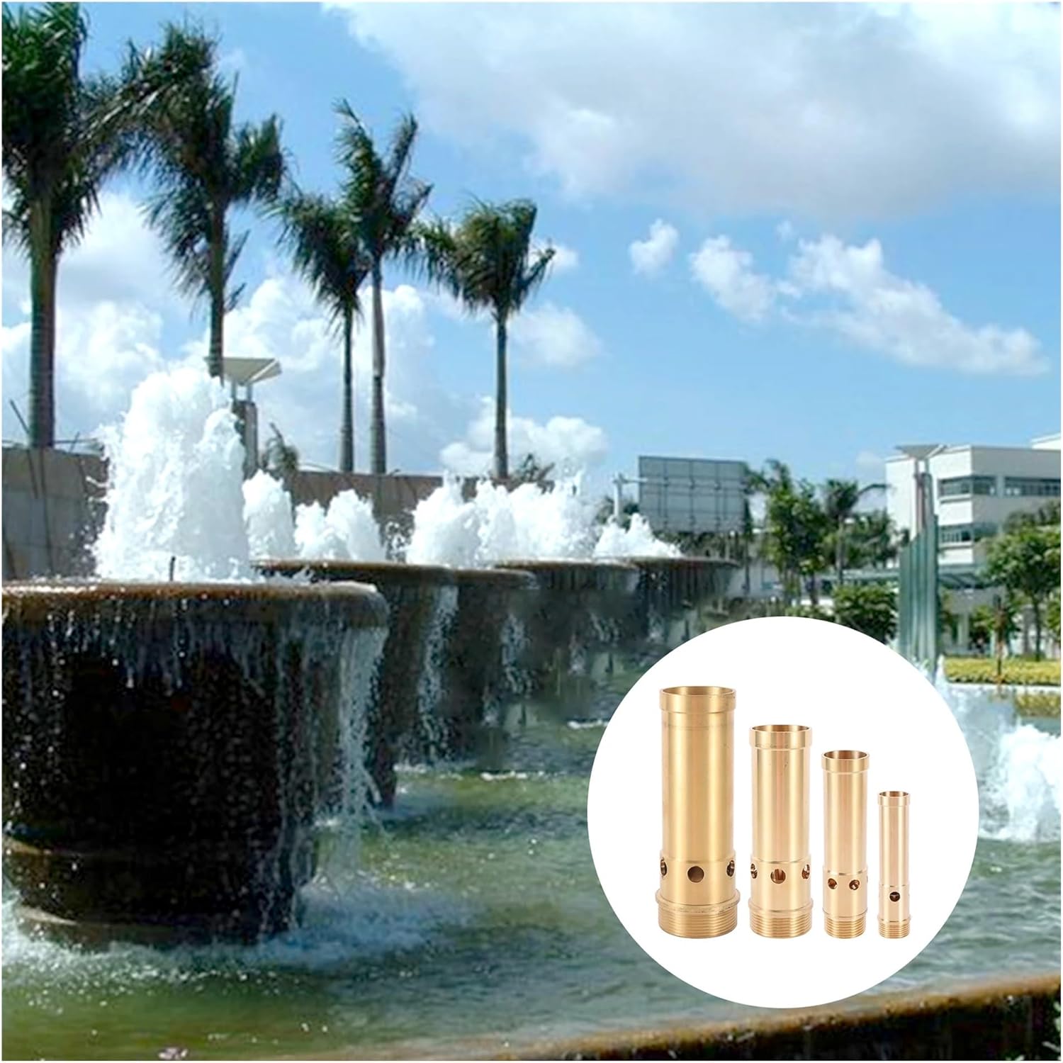 Brass Fountain Nozzle 3/4" 1" 1.5" 2" Brass Spring Bubbling Fountain Nozzle Garden Pond Fountain Bubble Pearl Sprinkler Garden Landscape Pond Fountain(Color 3)