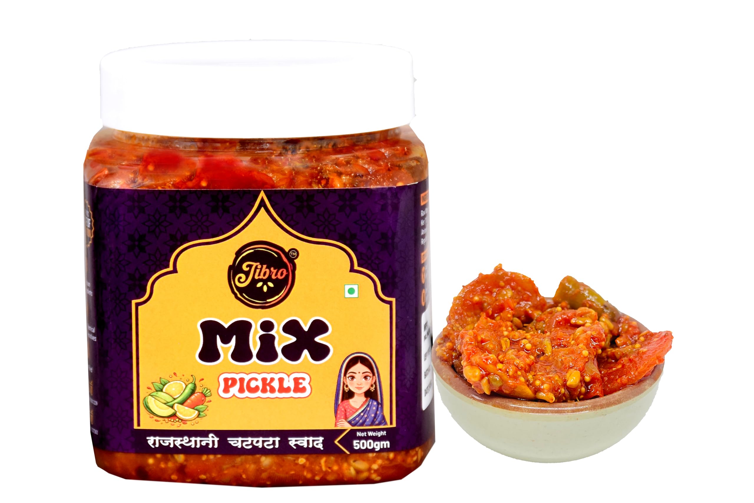 Jibro Mix Pickle, Traditional Mixed Pickle, Homemade Taste, Spicy & Tangy Achar