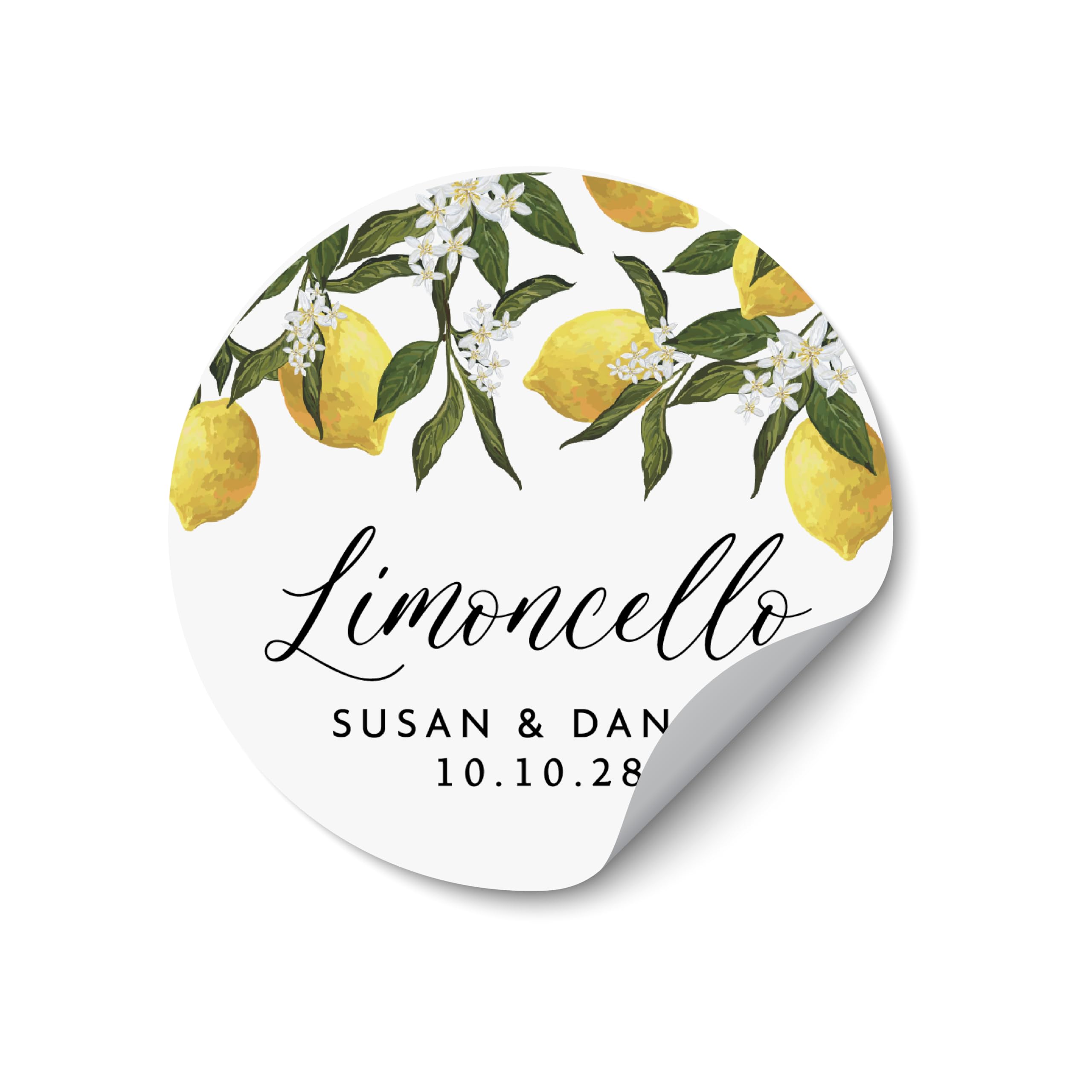 Personalised Limoncello Bottle Stickers, Custom Limoncello Labels for Bottles, Limoncello Jar Stickers, Wedding Favour Labels, Italian Party Favours, Bottle Seals - WC26