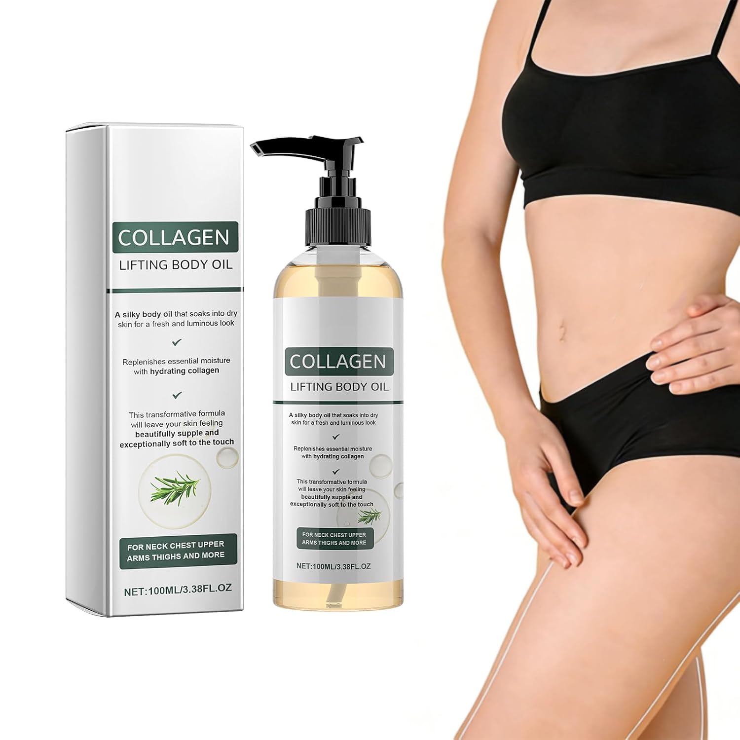Elycura Collagen Oil For Body & After Shower, Elycura Collagen Lifting Body Oil, Hydrating Collagen Oil, Visible Anti Aging Skincare Moisturizer Collagen Body Oils For Women, Lightweight Non-Greasy