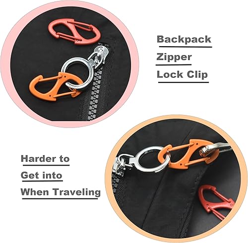 Miniatura 9 de Mosquetón pequeño de 1.6 pulgadas (1.614 in) de metal de doble cara para puerta de resorte, ganchos a presión, accesorios de cierre de llavero