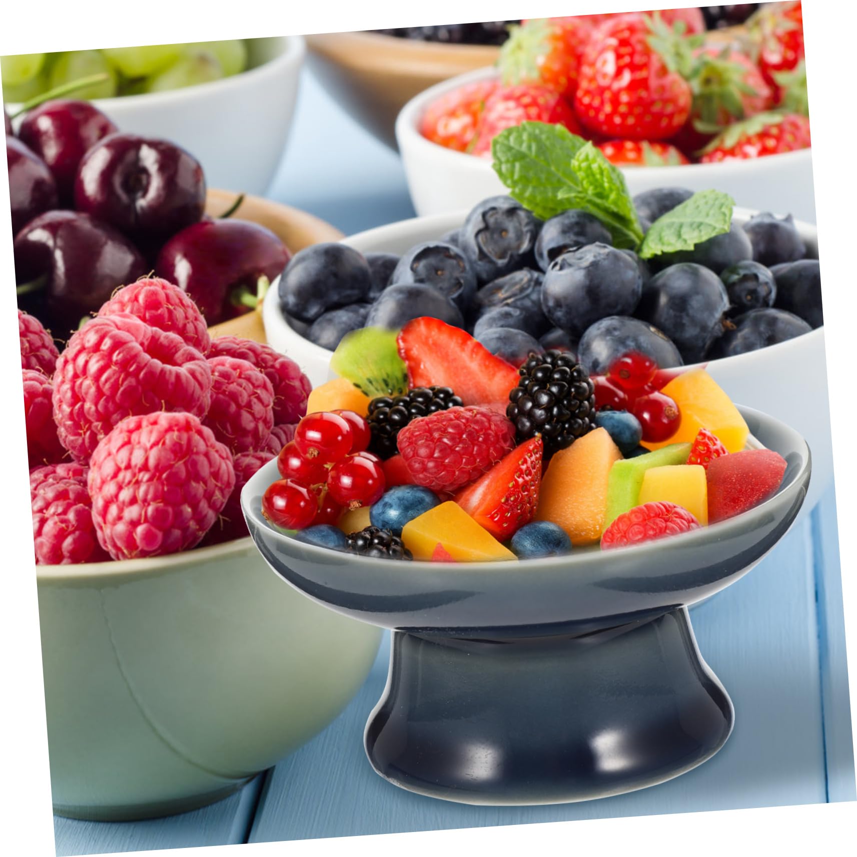 3 Pezzi Piatto da Frutta Piatto per Frutta secca Ciotola da Frutta con piedistallo Vassoio per Snack Supporto per Dessert Vassoio da Portata per Frutta Vassoio in Ceramica Ciotola