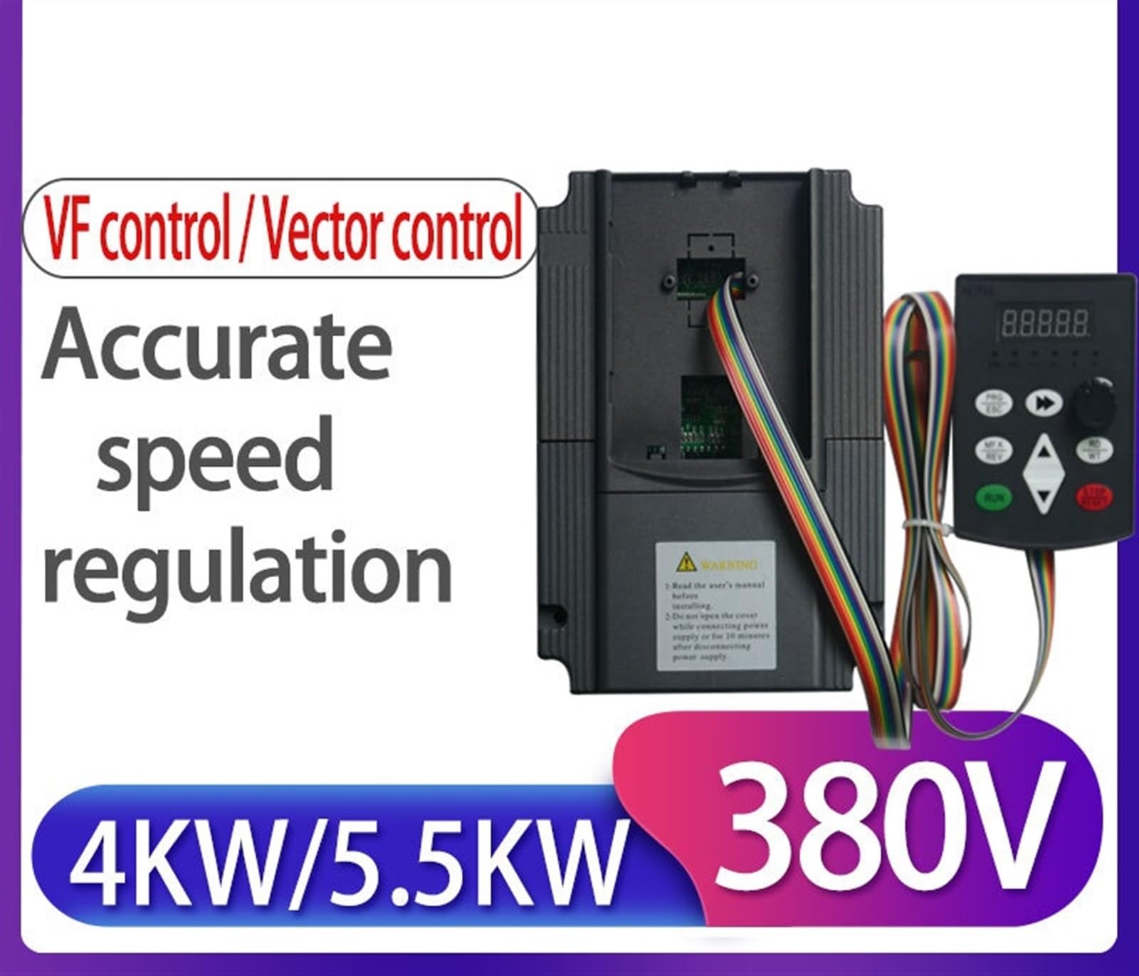 VFD-Wechselrichter, 5500 W, 380 V AC, Frequenzumrichter, 5, kW, 0–400 Hz, zur Geschwindigkeitsregelung(4KW 380V)