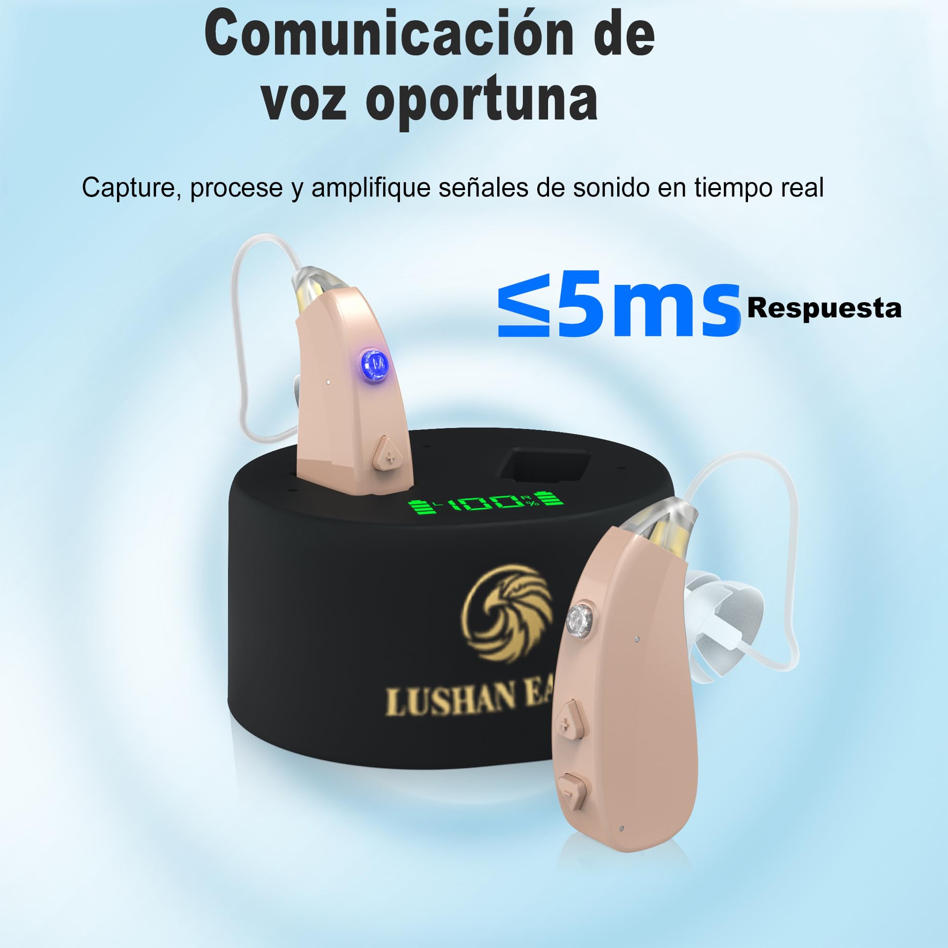 LUSHAN EAGLE Amplificador Chip digital auriculares equipo auditivo amplificados cobrable(extensión de cable)