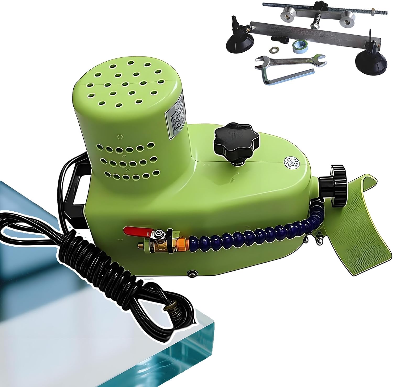 Straight Round Bevel Edger, Electric Glass Edger 800w/8000rpm, Diamond Glass Corner Grinding Edging Machine, Portable Small Glass Edger 14 Lbs, 1-3 M/Min Grinding