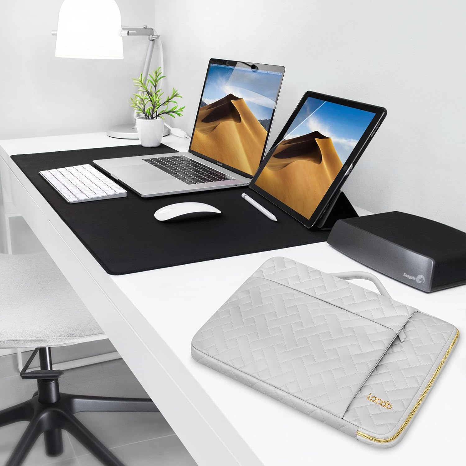 Lacdo 360° Protective 14 Inch Laptop Sleeve Case for HP Lenovo Dell ASUS Acer Chromebook 14 / HP Stream 14 / Dell Inspiron 14 / Lenovo IdeaPad 14 / Acer Spin/ASUS ZenBook Computer Bag, Space Gray - Image 7