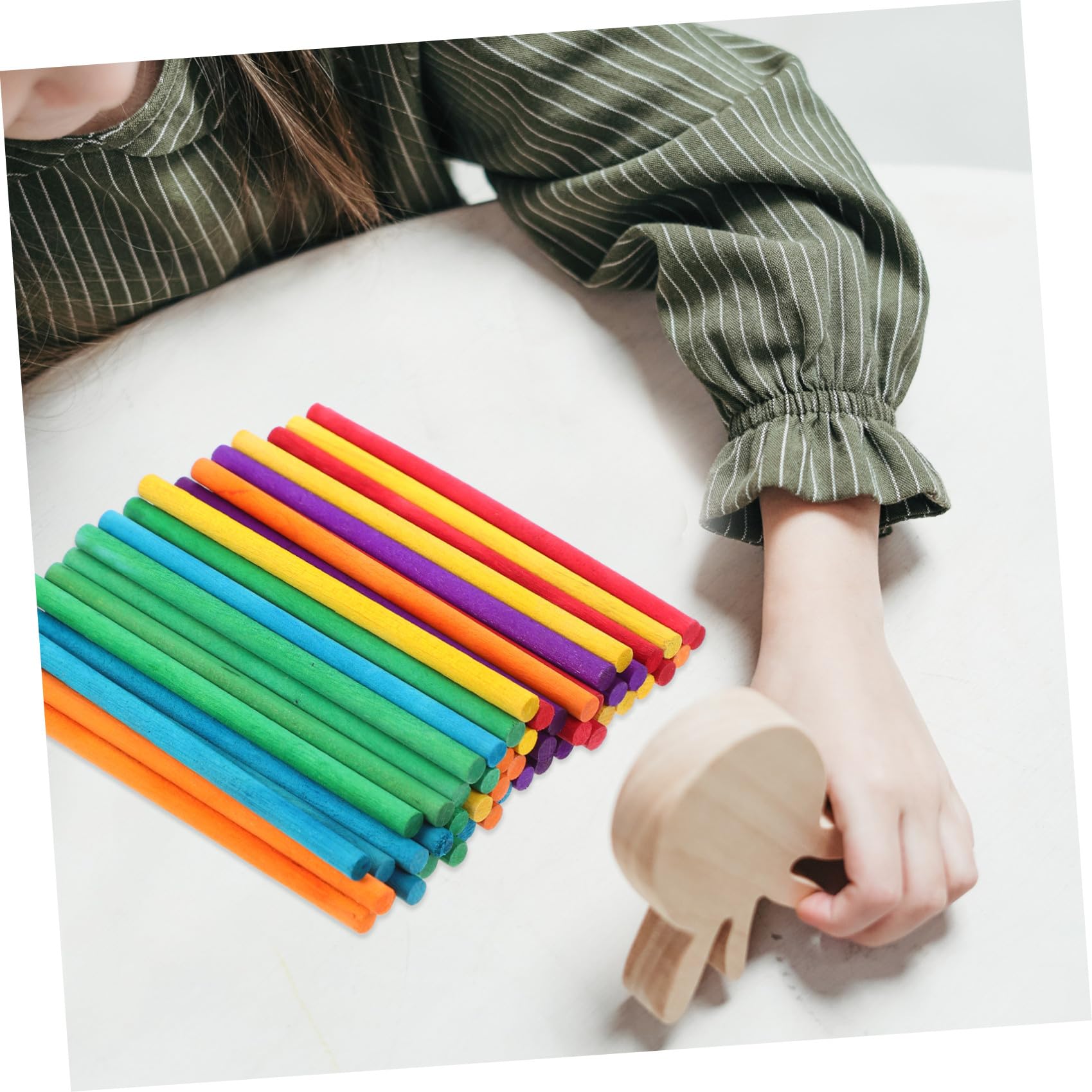 500 piezas Unidades Palitos de Madera Redondeados para Helados DIY Manualidades Varillas Seguras para Suministros de Helados Creativos