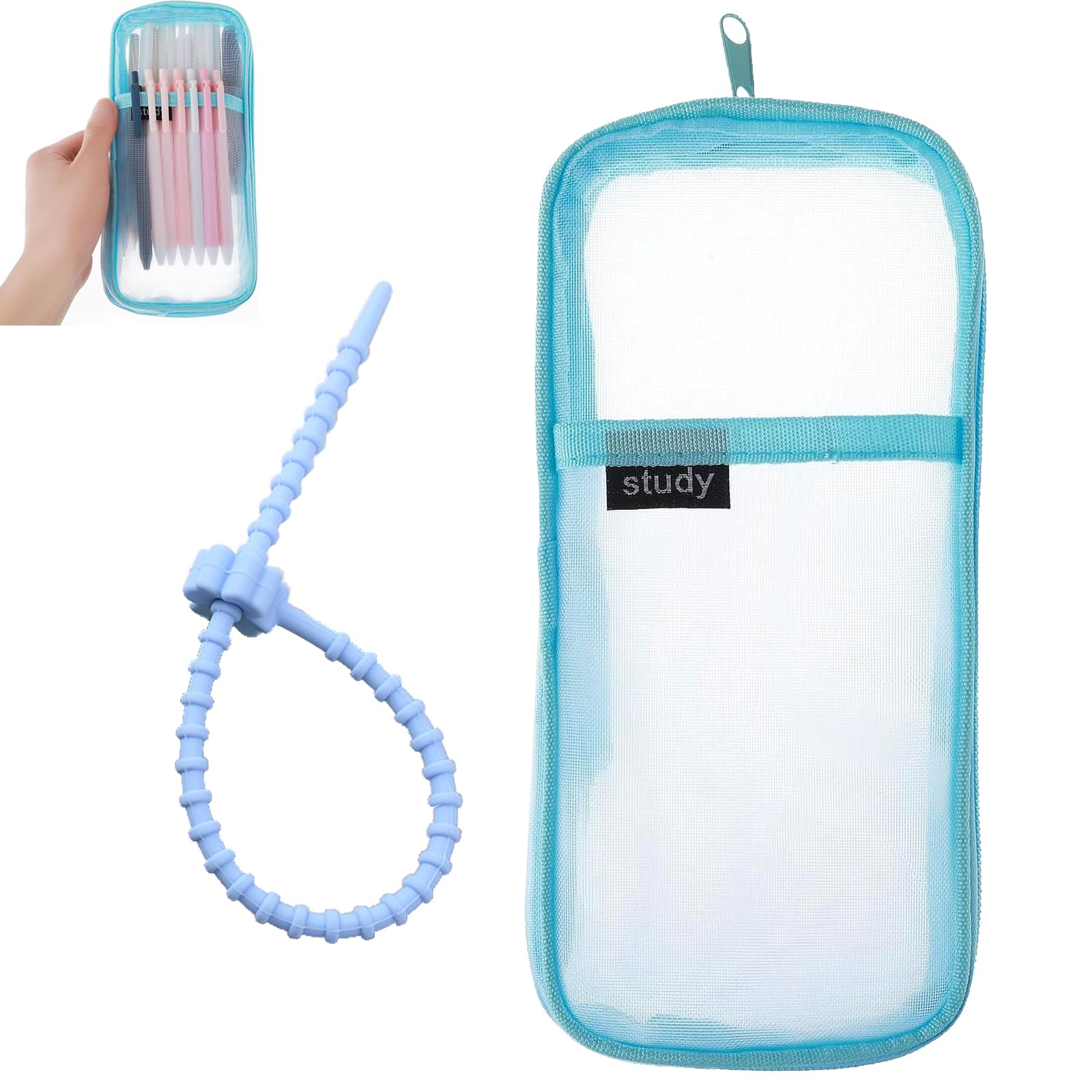 Estuche de Malla de Rejilla Bolsa Transparente,Estuche Rotuladores Escolar Pequeño,Multifuncional Estuche Lápices Transparente,Estuche Lapices de Malla Papelería,para Estudiantes Hogar Oficina