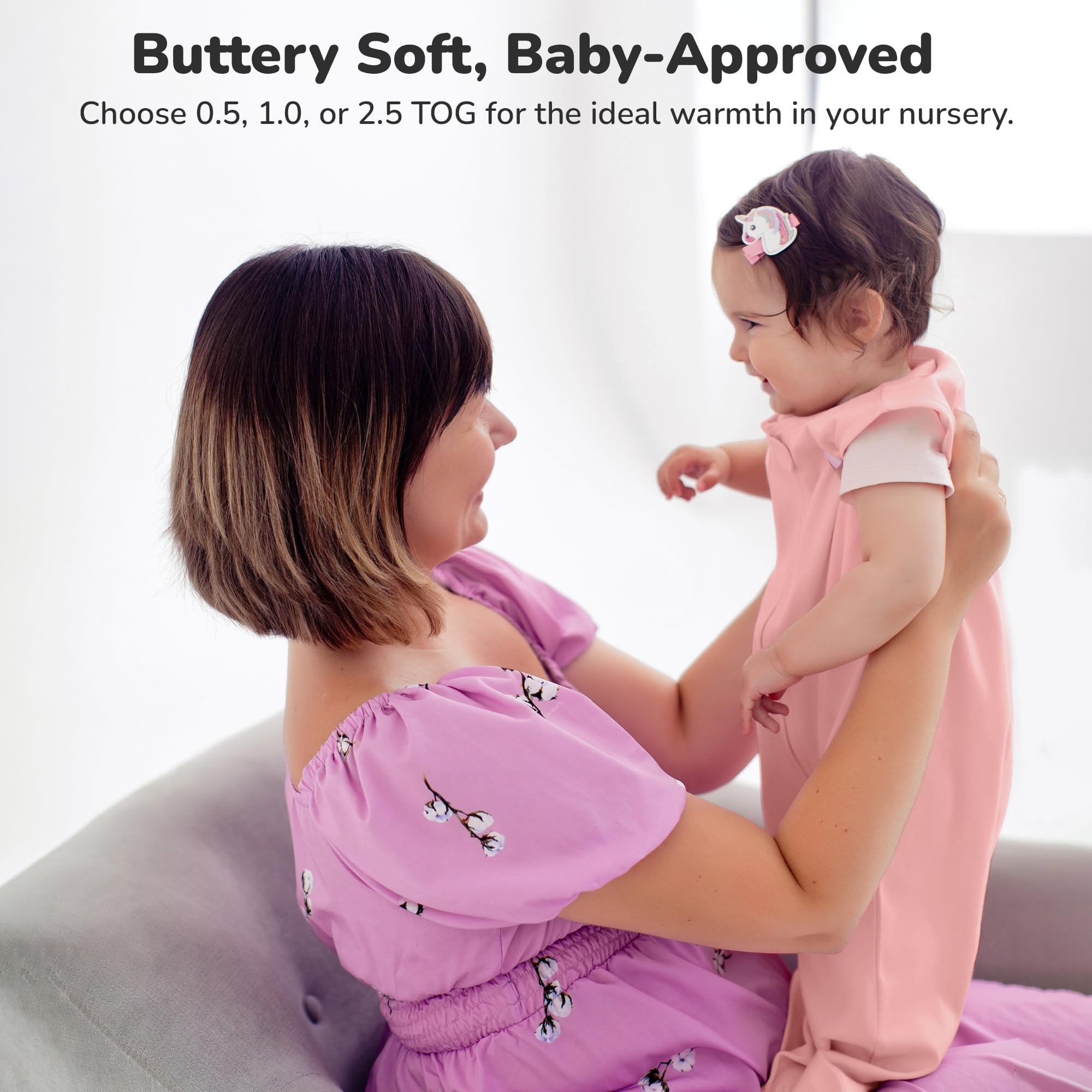 Mama Cheetah Sacco nanna con piedi, 4T - 5T, 1,0 tog, cotone biologico, coperta da passeggio con cerniera a 2 vie, sacco a pelo per ragazze e ragazzi, 1.0 TOG Mauve/Dusty Rose (confezione da 2