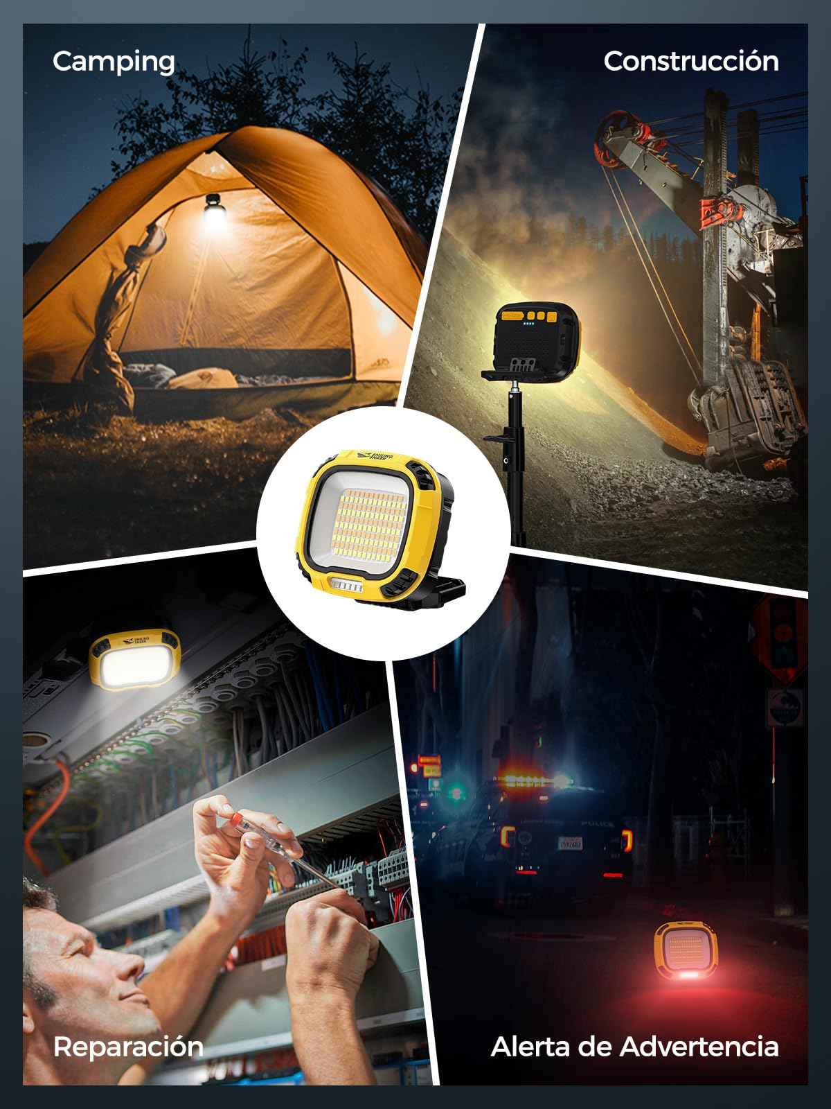 Smiling Shark Luz de Trabajo, Lámparas de Inspección 7500mAh Recargable Impermeable de Iluminación Magnético 18 Modos de Luz Portátil Linterna Taller para Working Inspeccion Cámping Reparación Garajes