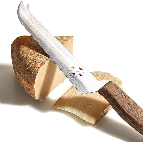 Formaticum Cuchillo de queso de degustación profesional, 7 x 1.25 pulgadas, todo tipo de rebanador de queso con punta de tenedor, hoja de acero