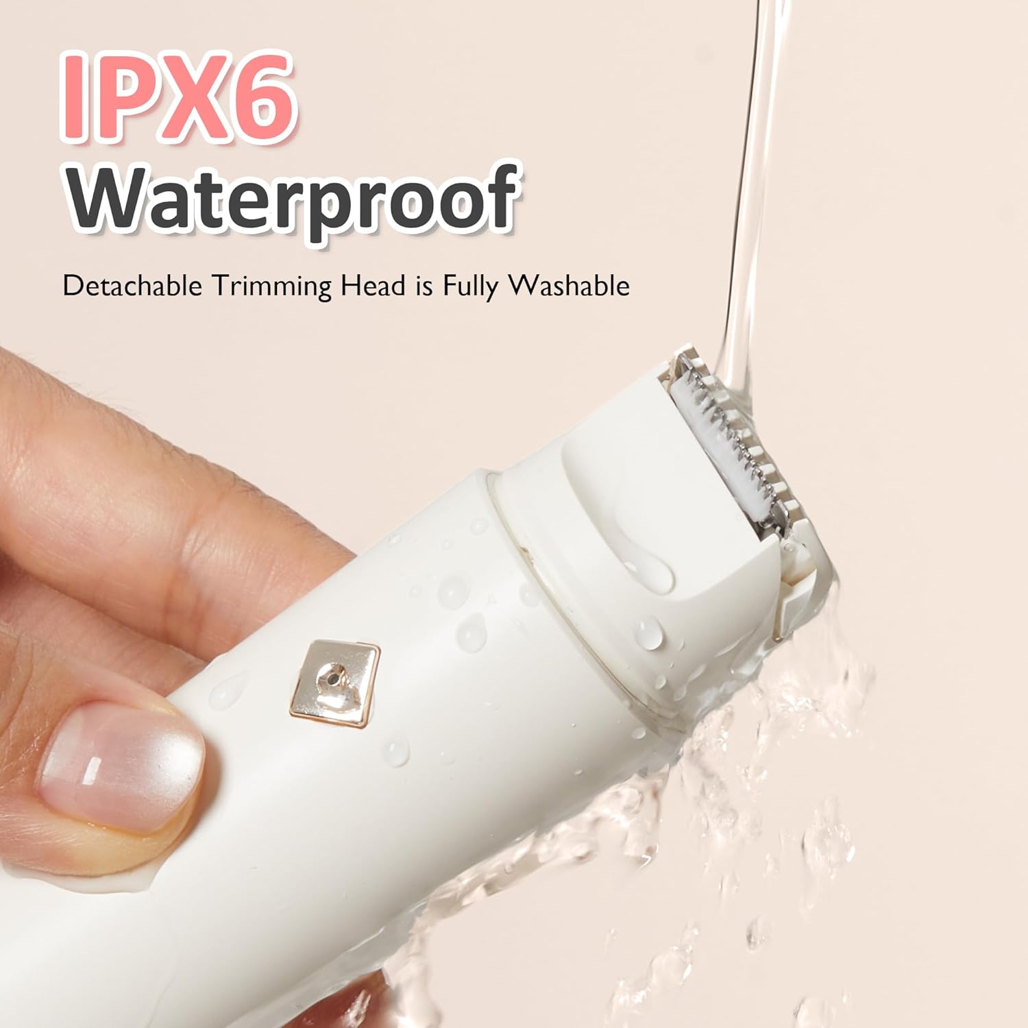 SUNVIVI Bikini Trimmer for Women: IPX6 Waterproof Dual Head Pubic Razor, Painless Face Shaver Body Trimmer, Portable Hair Removal Kit for Bikini Underarm Leg Arm Body Face, White - Image 5