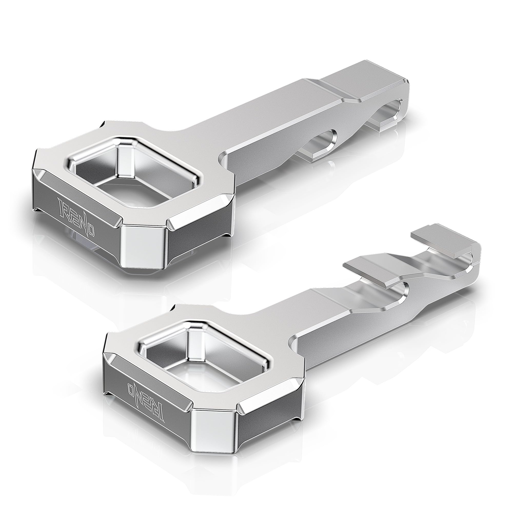 RENO Aluminum Front Tow Hooks, Heavy Duty D-Ring Shackle Compatible with 2019-2025 Ram 2500/3500 Truck Recovery - Replace OEM 68360942AA, 68360942AB, 68360942AC (Set of 2)