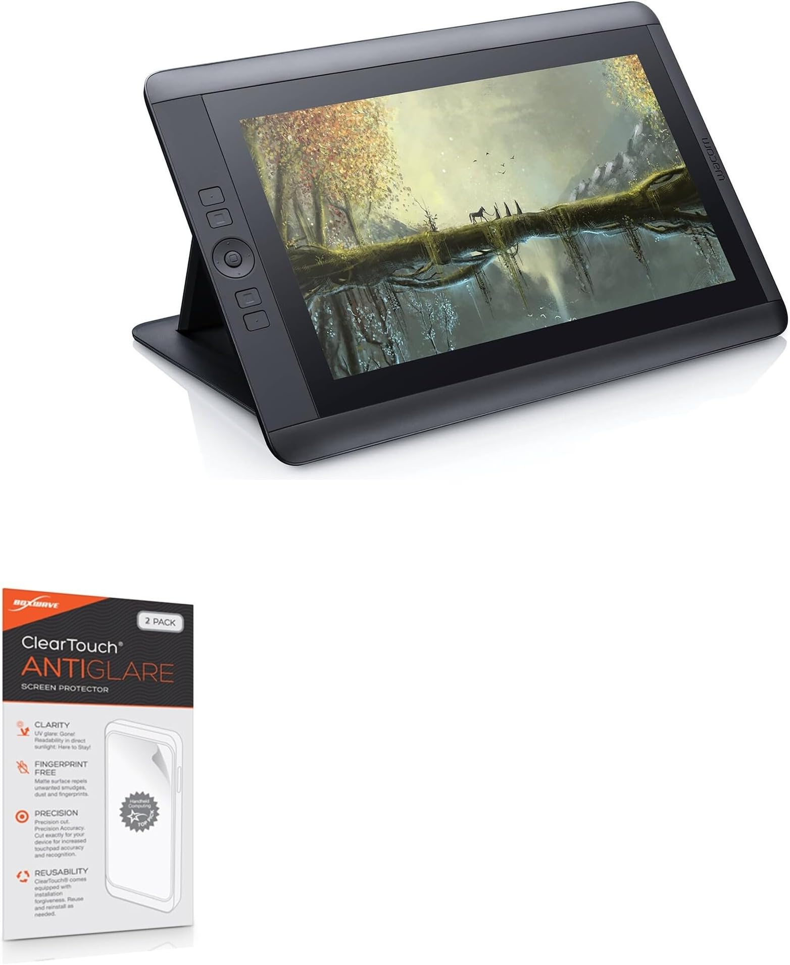 BoxWave Screen Protector for Wacom Cintiq 13HD DTK-1300 (Screen Protector by BoxWave) - ClearTouch Anti-Glare (2-Pack), Anti-Fingerprint Matte Film Skin