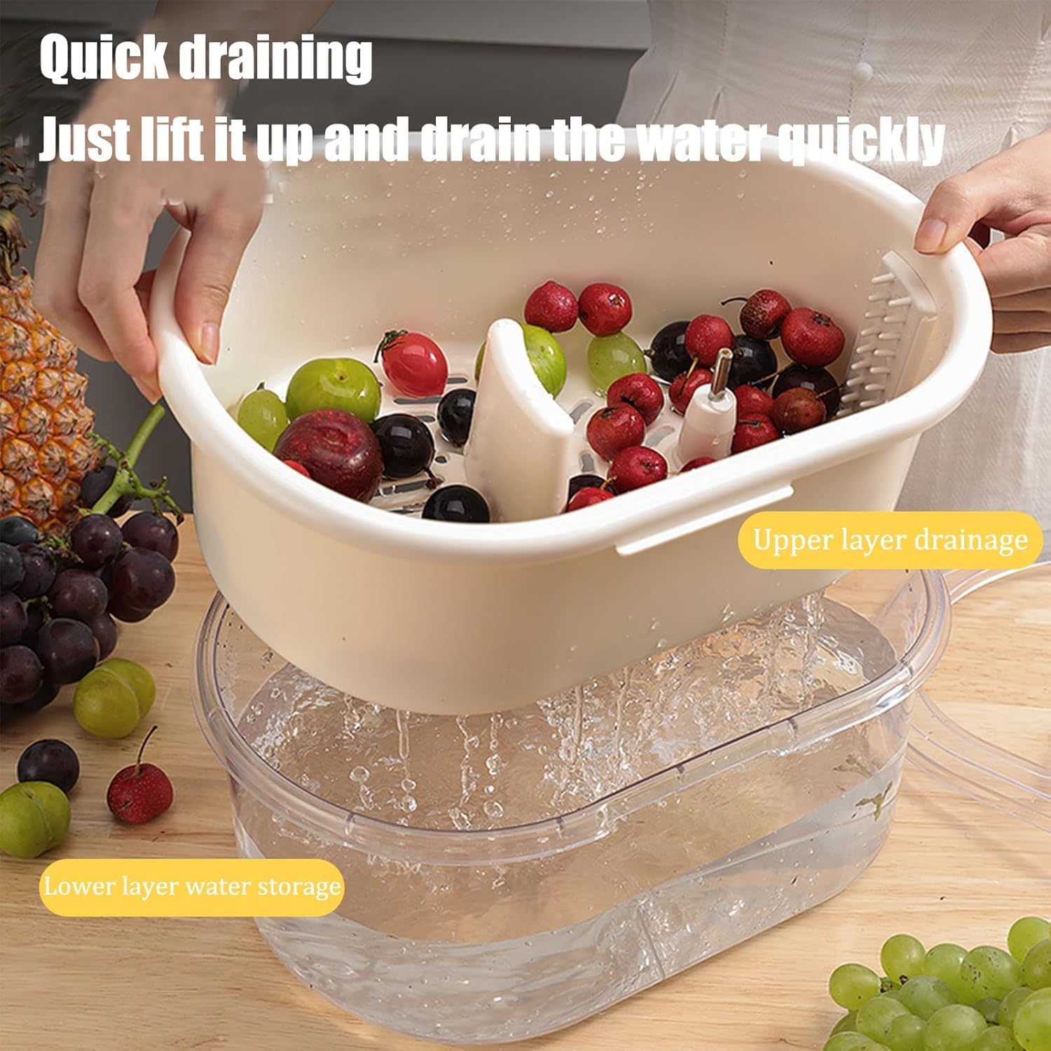 Centrifugador de lechuga, lavadora de verduras, secadora de frutas y verduras con escurridor para un lavado y secado eficientes, herramienta de cocina compacta para preparación de productos frescos