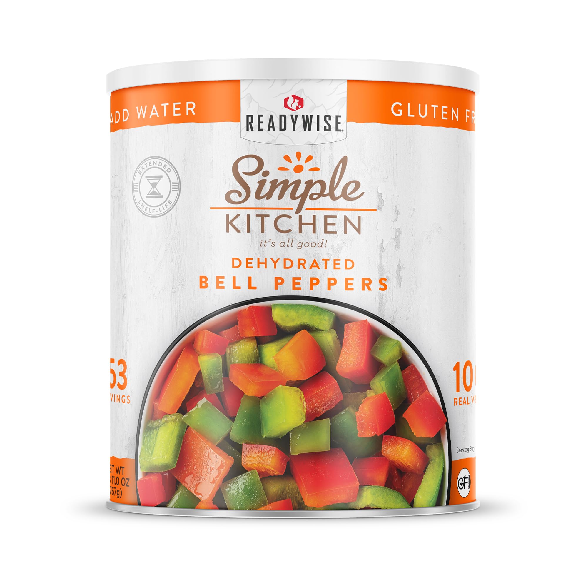 Simple Kitchen Dehydrated Red & Green Bell Peppers - 153 Serving Can