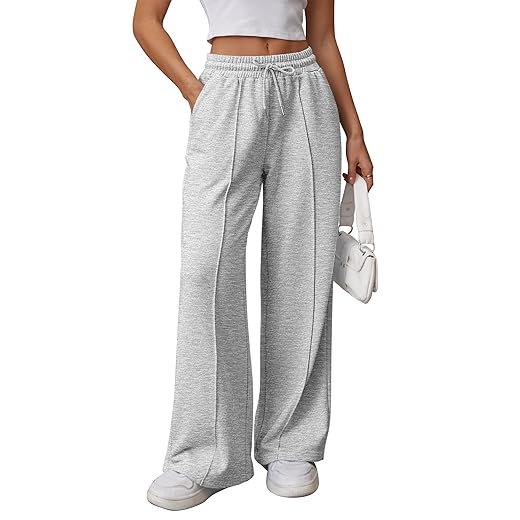 ATHMILE Wide-Leg High-Rise Baggy Joggers with Pockets