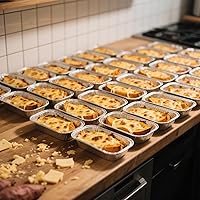 Vista 4 de MANCHAP Paquete de 100 bandejas de papel de aluminio para hornear pan, bandejas de papel de aluminio de 8.6 x 4.5 x 2.4 pulgadas para almacenamiento