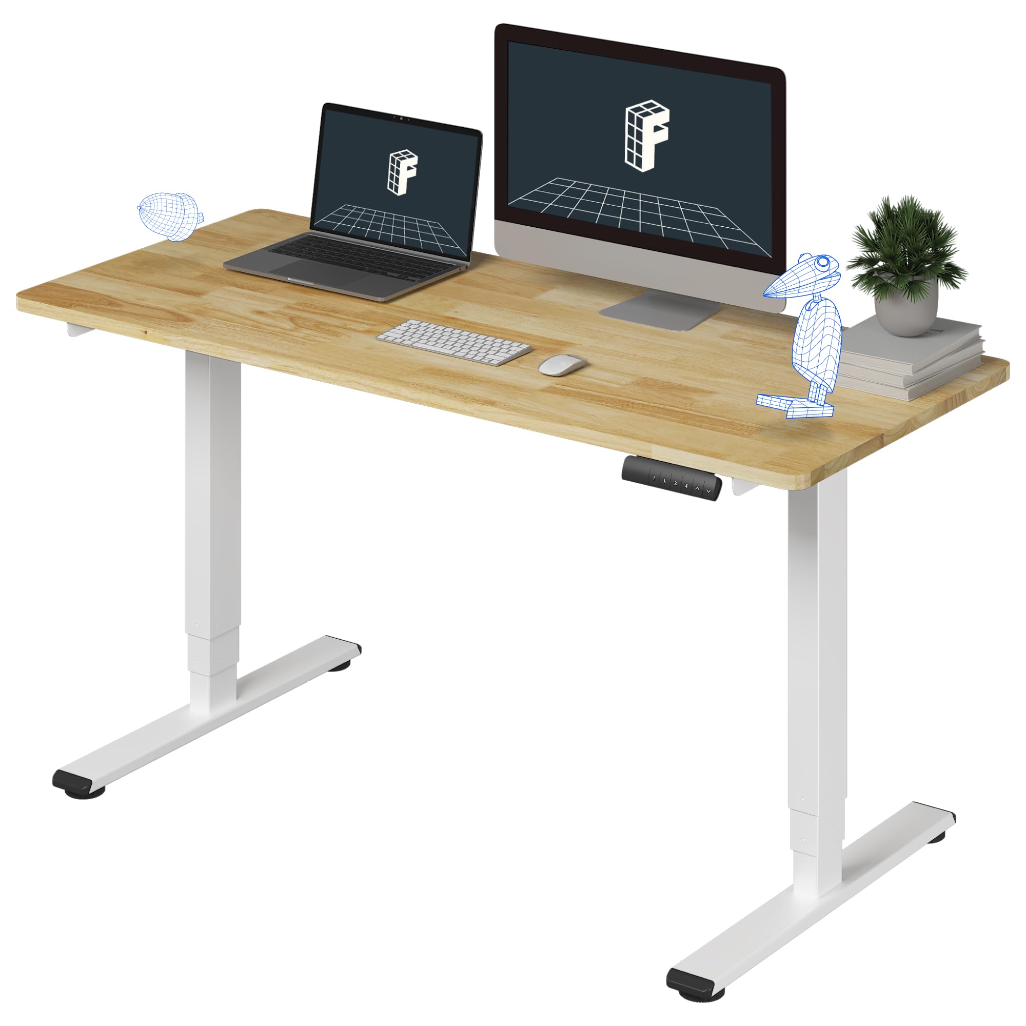 FlexiSpot E6 Solid Wood 3-Stage Dual Motor 55 x 24