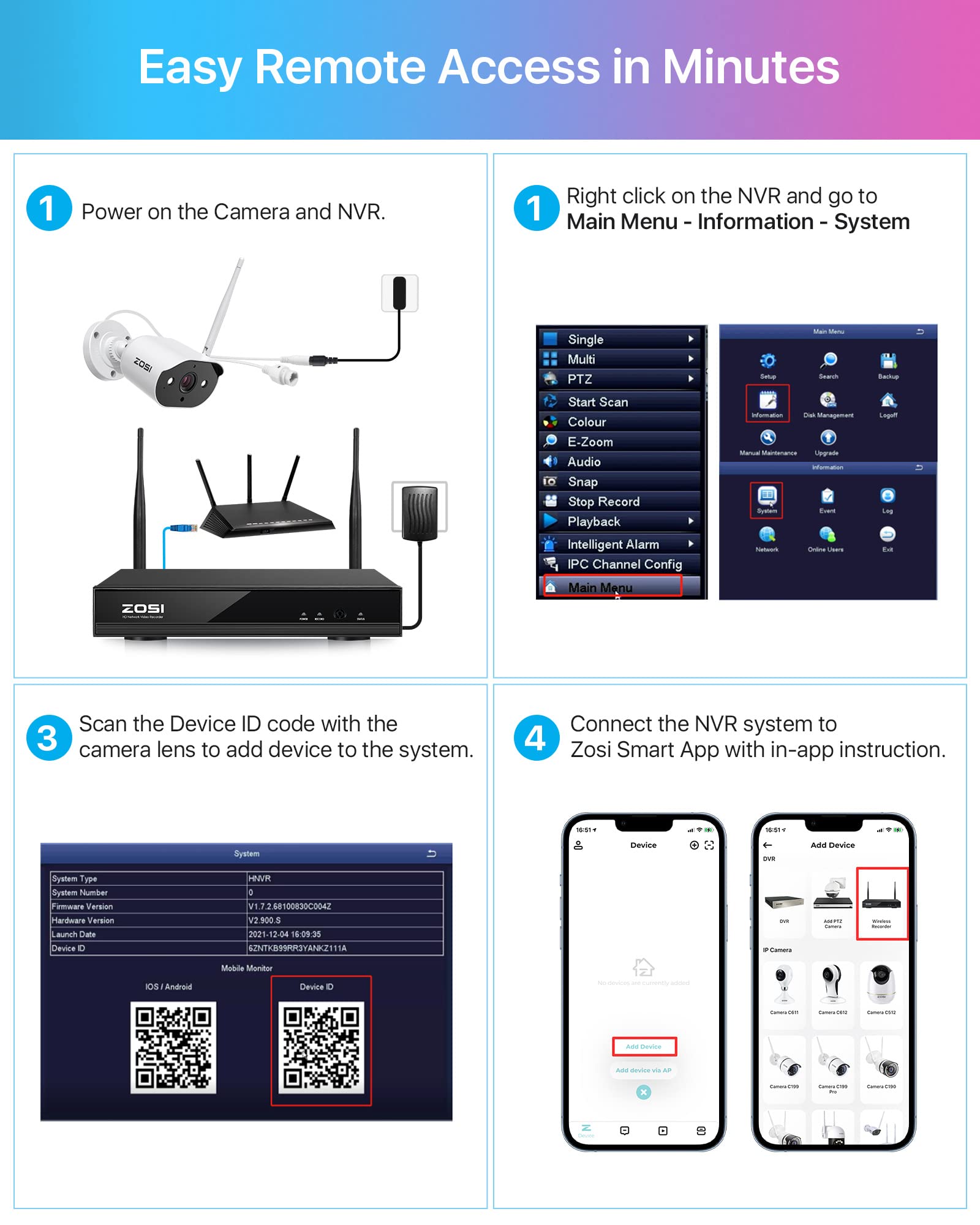 ZOSI C302 Caméra de Surveillance Extérieure WiFi, Non WiFi 6