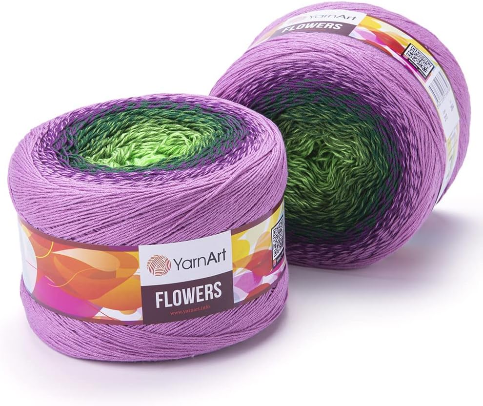 Yarn Art Flowers Yarn 55 Cotton 45 Acrylic 250gr 1094yds Multicolor Cotton Yarn