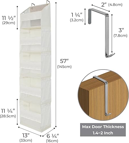 Miniatura 3 de GRANNY SAYS Paquete de 2 organizadores de 5 estantes sobre la puerta, organizador de puerta colgante con 5 bolsillos de gran capacidad y 8 bolsillos