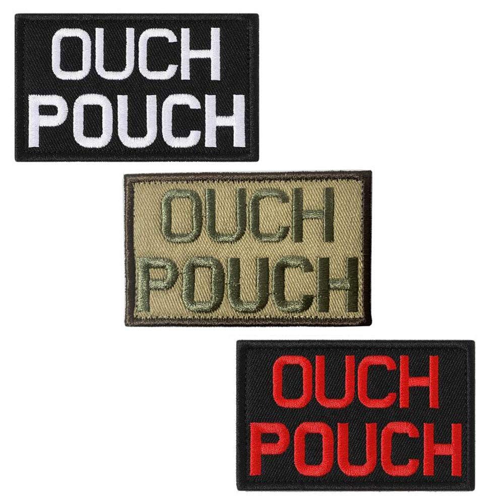 Zcketo3 Pack Ouch Pouch Tactical Patch Set Military Uniform Emblem Patches Hook & Loop Interesting Positive Badge Patches