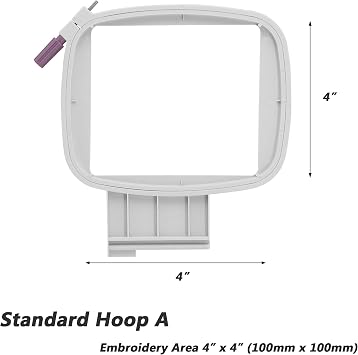 Sew Tech Embroidery Hoop for Viking Singer, 4x4in 100x100mm Frame