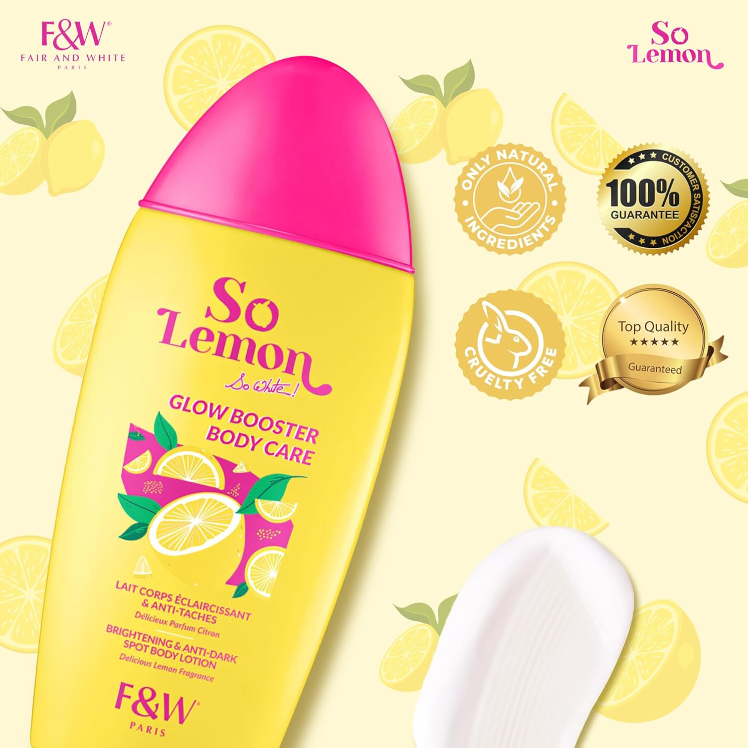 FAIR & WHITE So Lemon Glow Booster Body Care Lotion - 500ml - Image 7