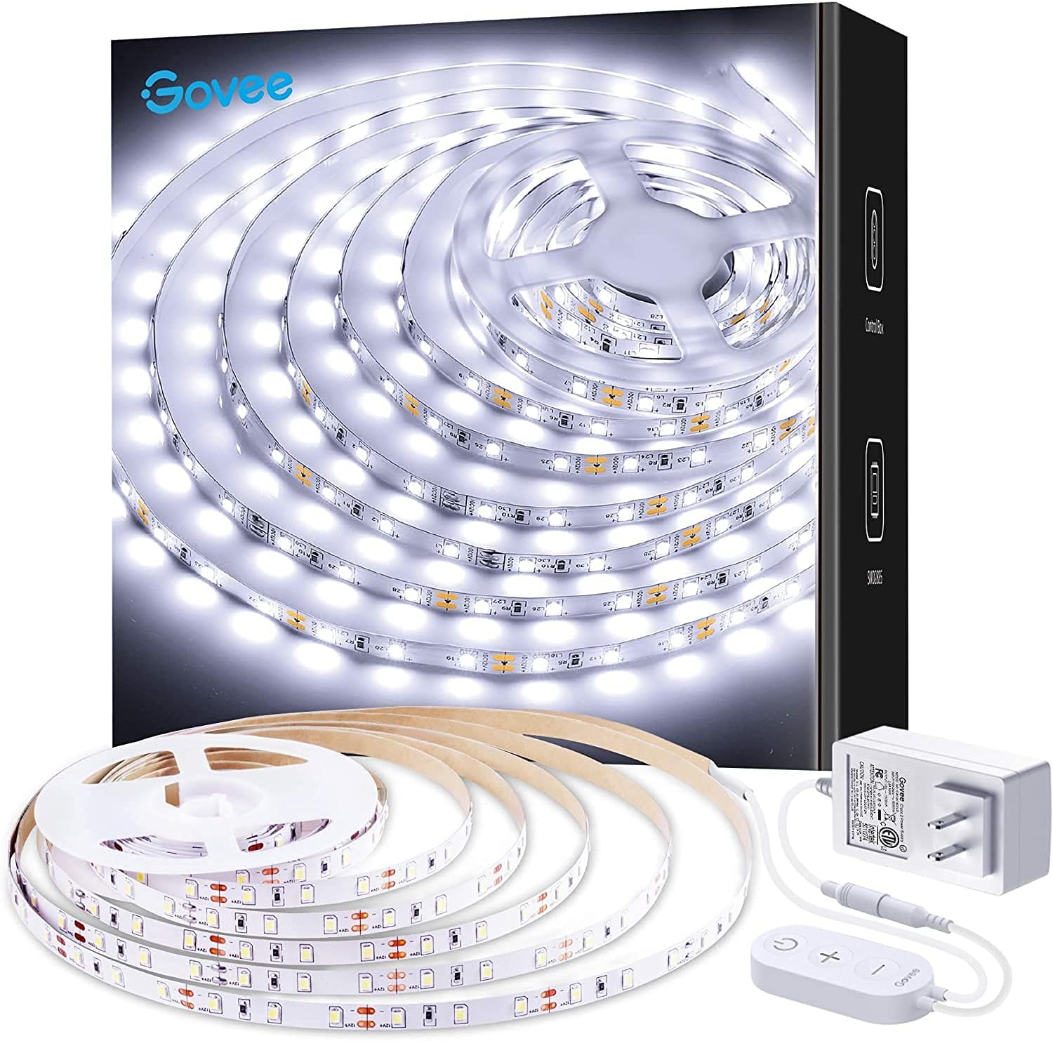 Govee White LED Light Strip, 16.4ft Dimmable Led Strip Lights White, Bright 6500K Daylight ...