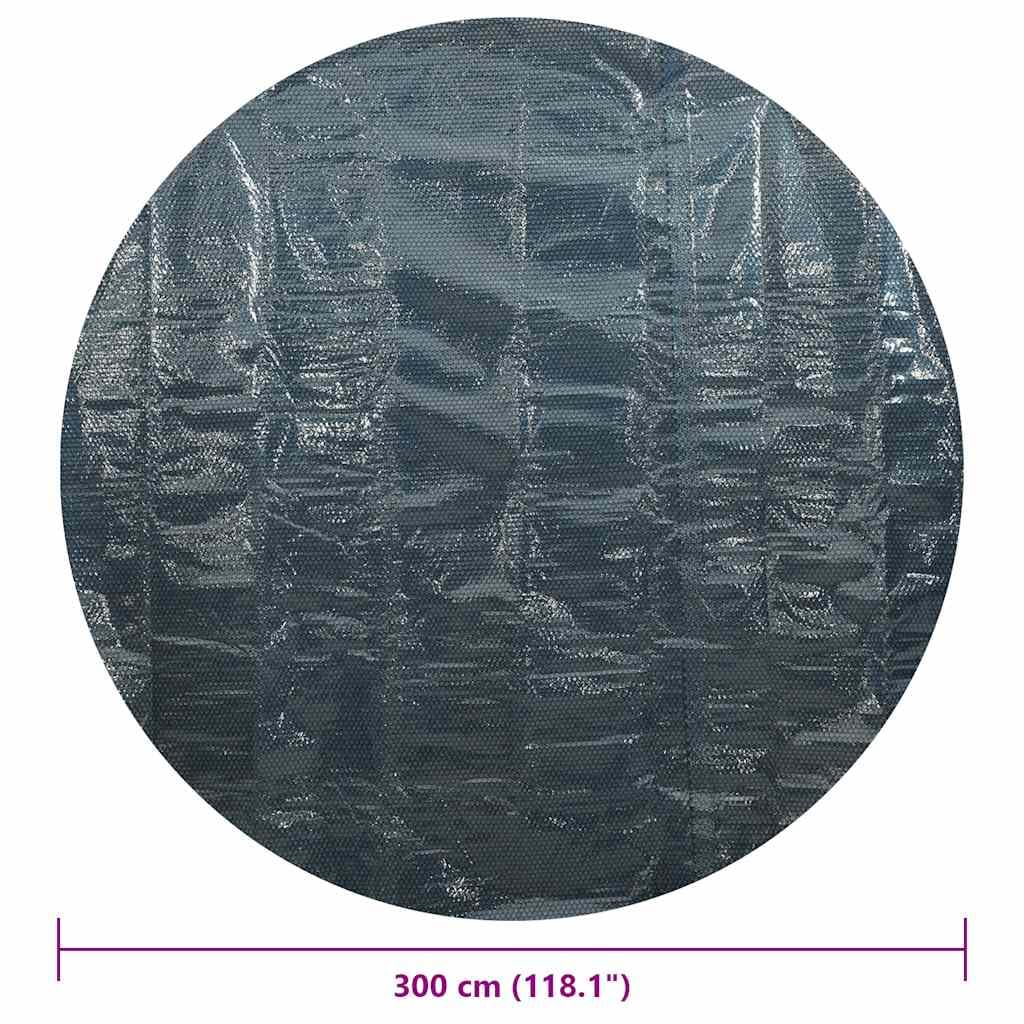 Lona solar de polietileno de 356 cm de diámetro, color negro y azul, resistente a la intemperie, con cámaras de aire para retener el calor, cubierta de piscina para verano e invierno