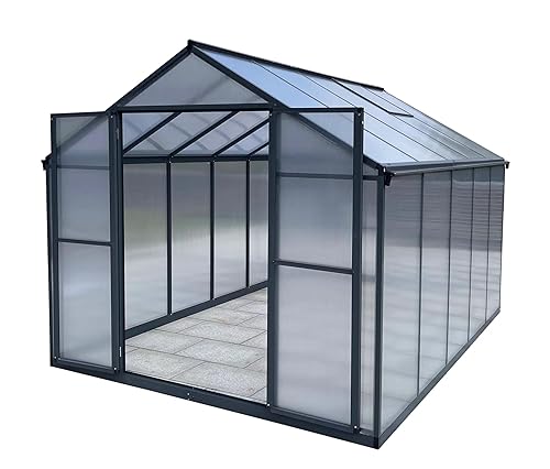 Serre de jardin en aluminium de 7,33 m² avec fondation
