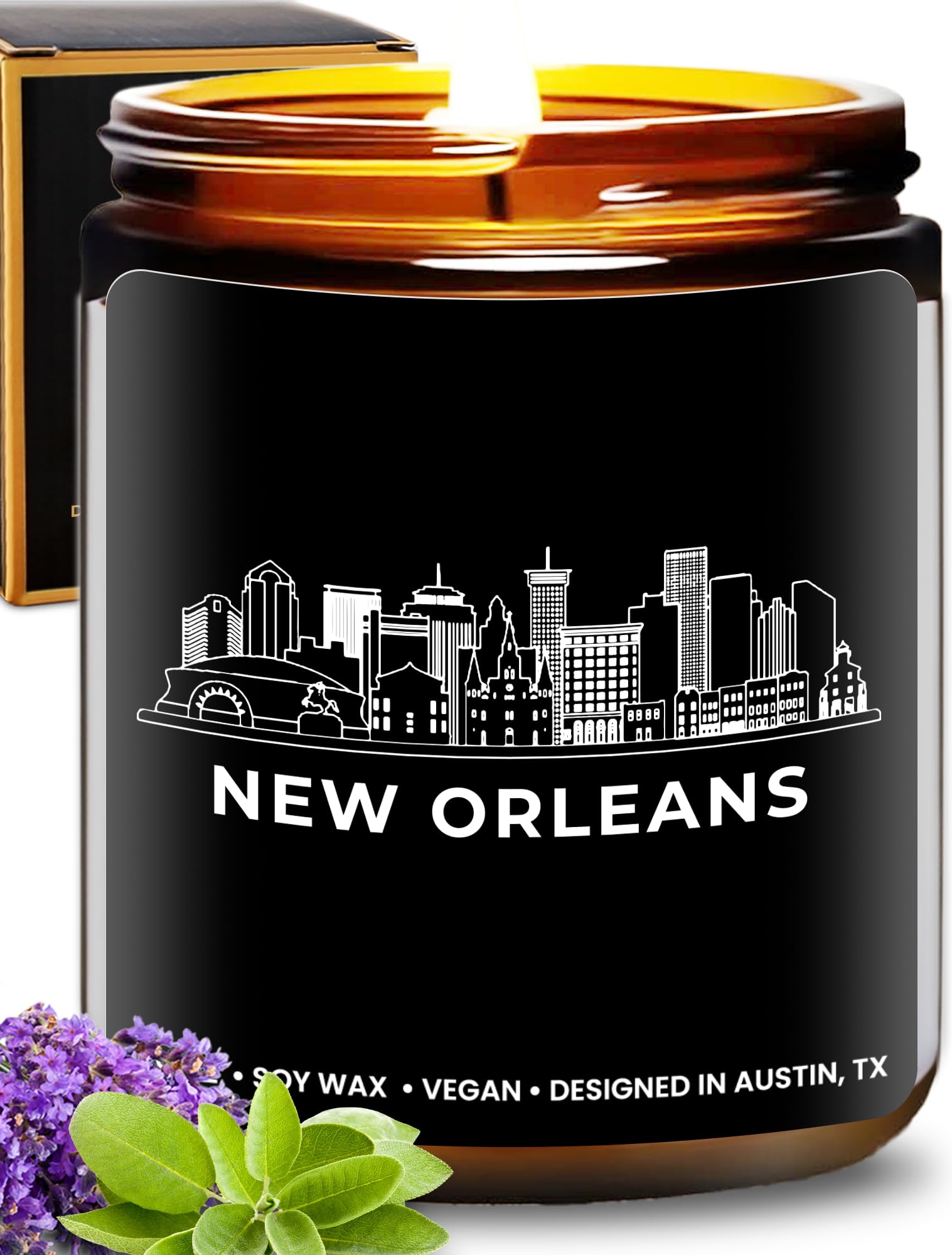 New Orleans Candle, Best of New Orleans Gifts for Men &amp; Women, Thoughtful City Themed Gifts, Unique Souvenir Gift Ideas for Moving Away, Home Sick, Birthday, Christmas, New Home, Gift-Ready