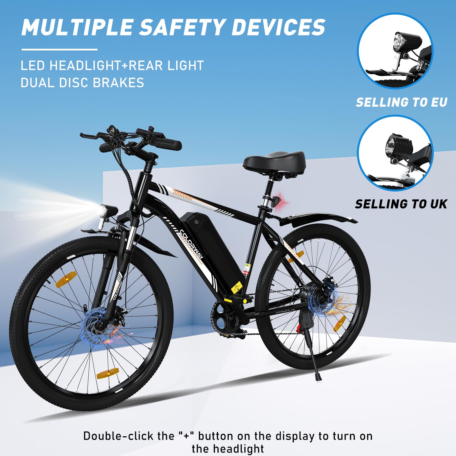 COLORWAY Bici Elettrica per Adulti, 26" Mountain Bike, Bicicletta Elettrica Commute E-bike con Batteria rimovibile 36V 15Ah, Display LCD, Doppio Freno a Disco ebike