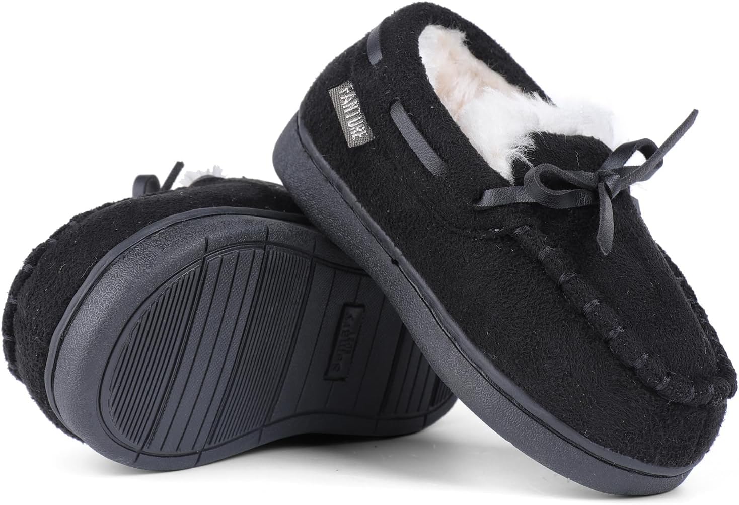Toddler Kids' Moccasin House Shoes with Indoor Outdoor Memory Foam Sole Protection Slipper