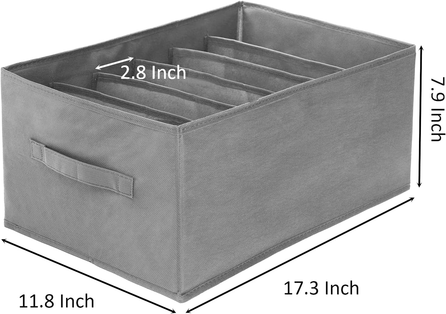 Nicunom 6 Pack Wardrobe Clothes Organizer, 6 Grids Large Clothes Closet Organizer and Storage, Divided Clothing Storage Boxes Bins Closet Drawer Organizer for Jeans T-shirt Pants Sweater