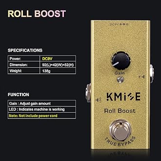 Kmise Roll Boost Electric Guitar Effects Pedal Mini Single Type DC 9V True Bypass