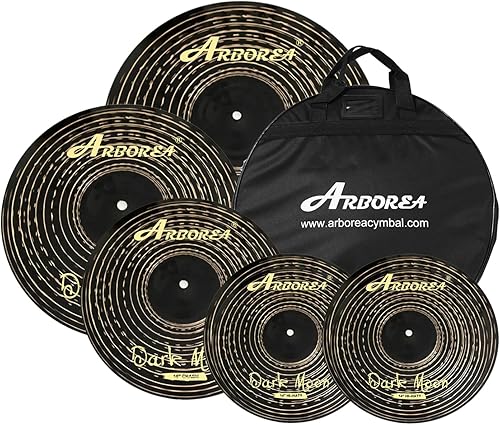 Miniatura 39 de Arborea Paquete de platillos de aleación de platillos de tambor juego de platillos de 14"/16"/18"/20" más bolsa de platillos gratis 5 piezas