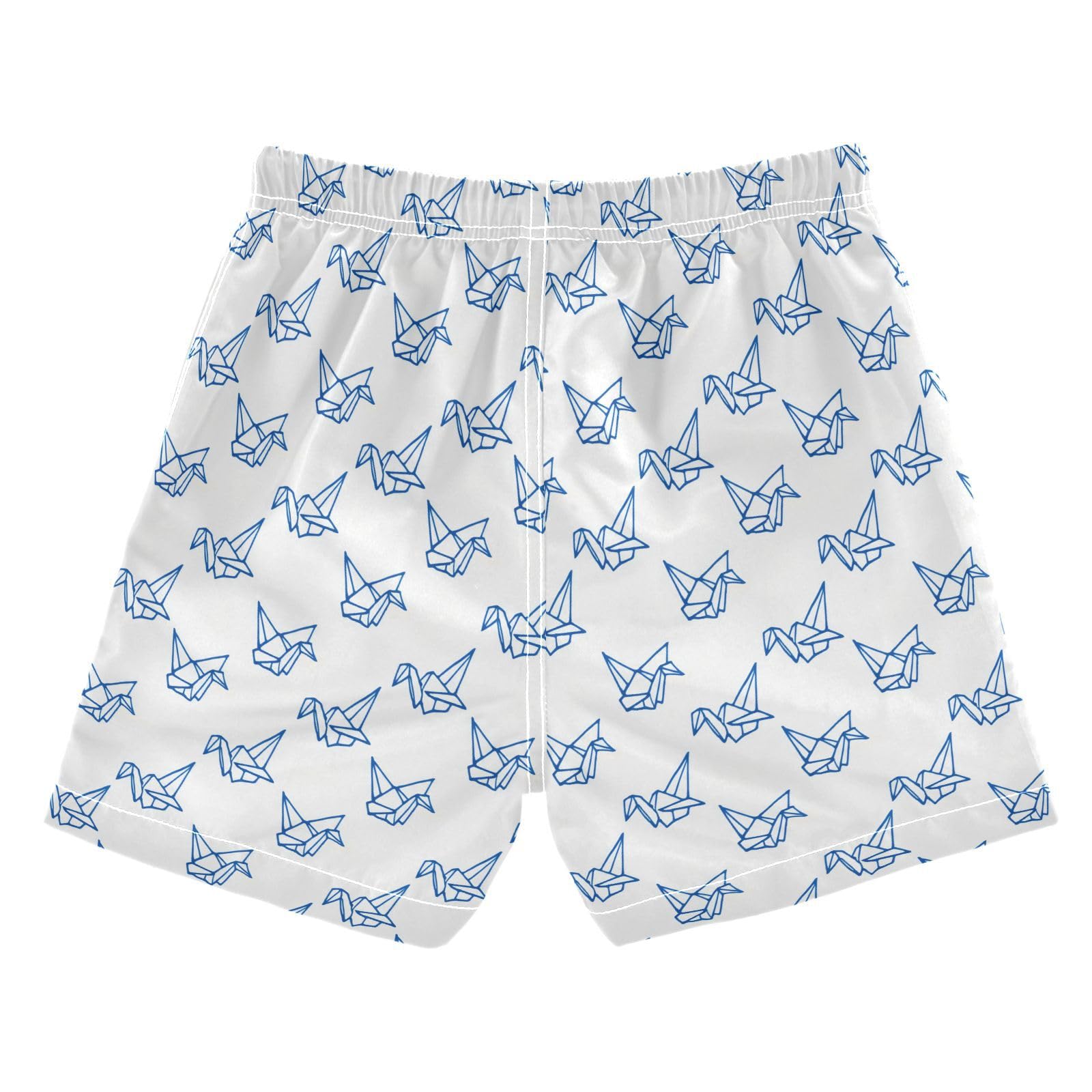 Thousand Paper Cranes Blue Boys Swim Trunks, Kid Quick Dry Beach Board Shorts with Drawstring, Soft Breathable Toddler Swimwear 5T 20600416
