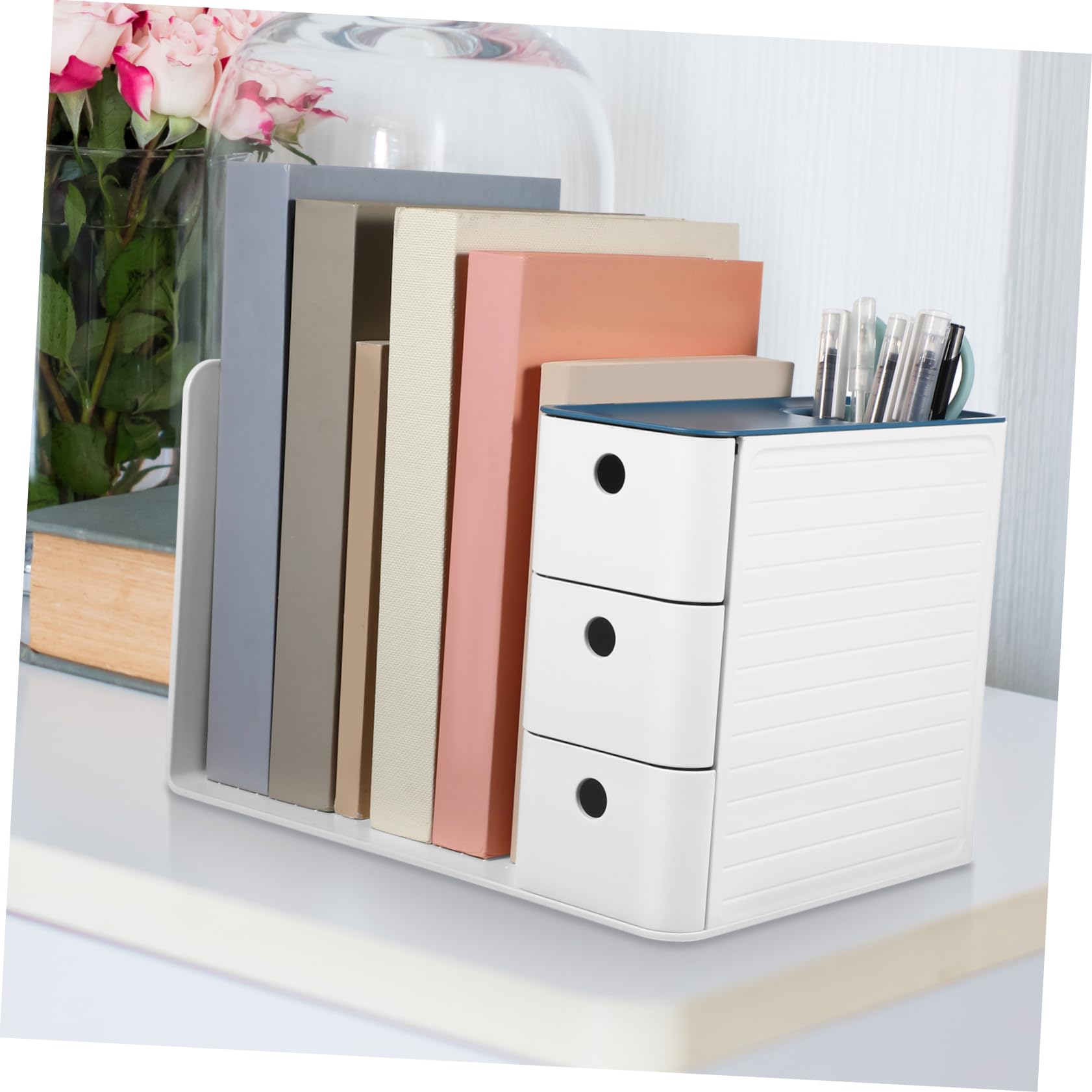 SOIMISS Organizador de Escritorio de Plástico Diseño de Cajón para Material de Oficina y Papelería Multifuncional