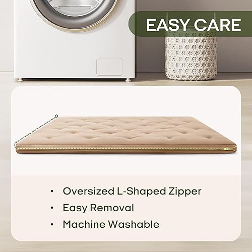 Miniatura 7 de ZonLi - Colchón de futón japonés - Colchón para tatami 100% algodón de 2.5 pulgadas de grosor, colchoneta portátil y plegable, cama enrollable para