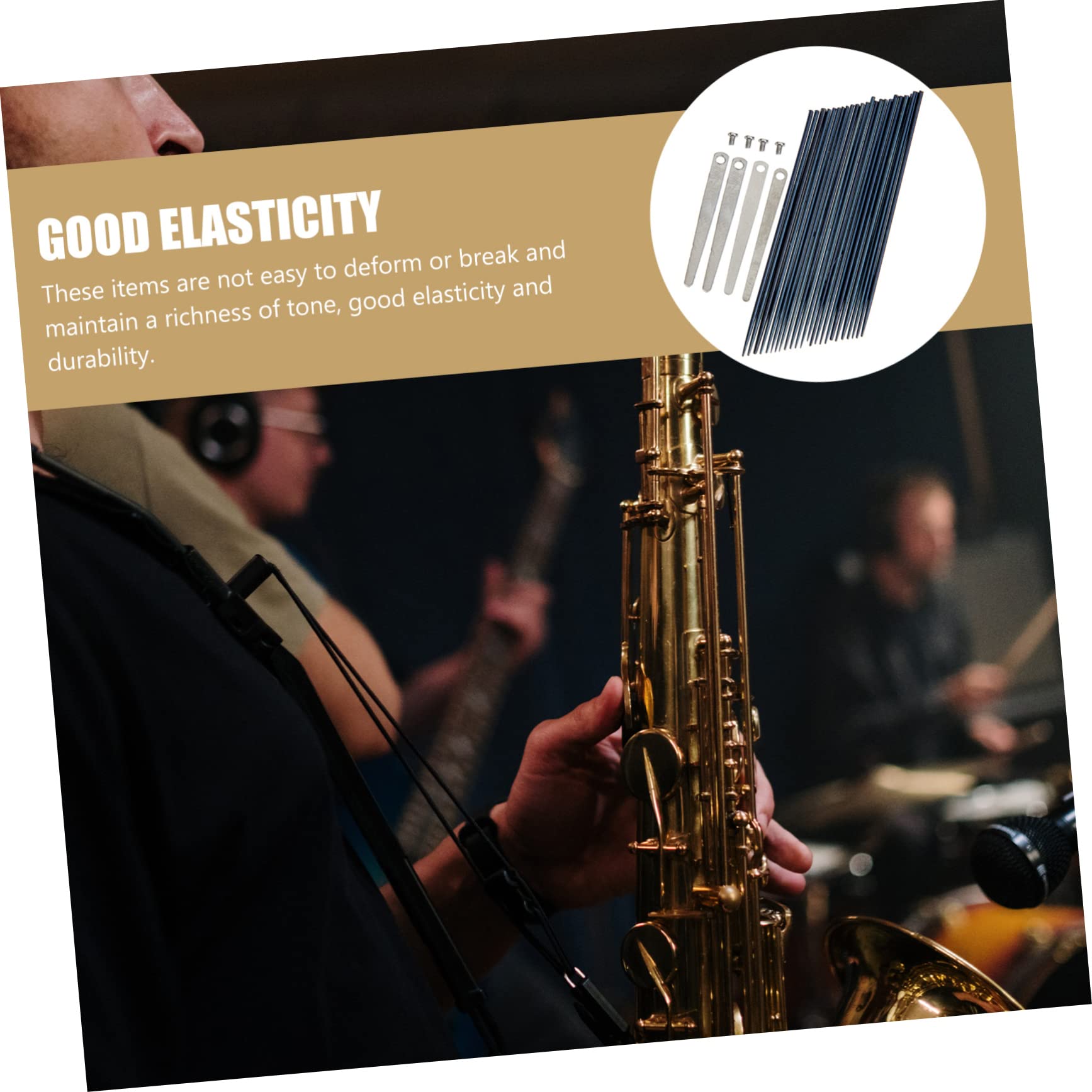 ibasenice 5juegos Accesorios Para Saxofón Tenor Incluye Reeds De Placas De Lengüeta y Tornillos Material De Premium Flexibles y Duraderos Para Músicos Principiantes y Profesionales