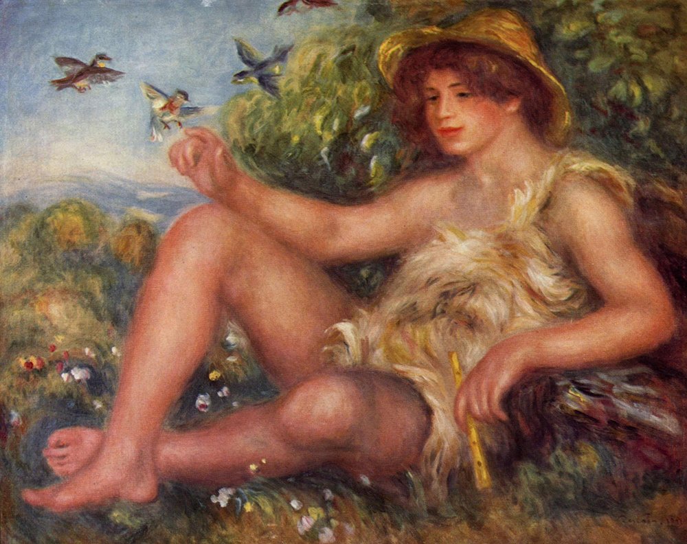Pierre Auguste Renoir Wild tableau avec cadre noir de taille moyenne