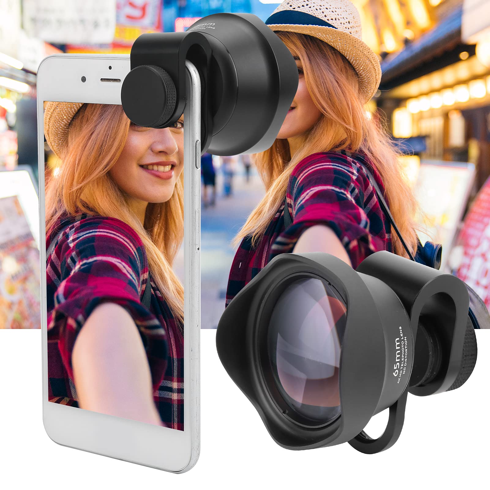 Shanrya Telefon zewnętrzny obiektyw portretowy, łatwy w obsłudze optyczny szklany obiektyw portretowy 2X do padów iOS do smartfonów