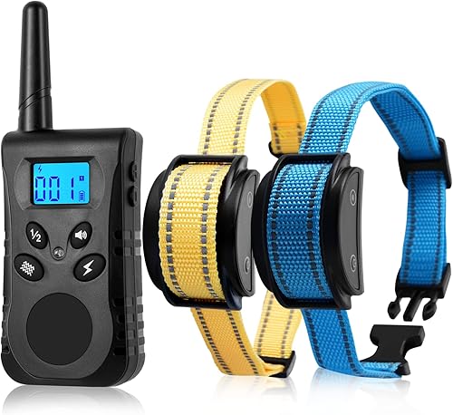 Miniatura 1 de Collar de choque para perros con control remoto para 2 perros, collares E de entrenamiento antiladridos para cachorros medianos y pequeños,